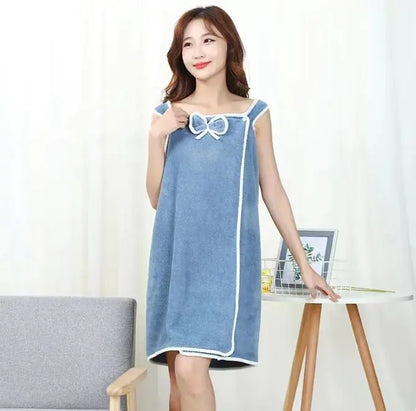 Home Coral Velvet Soft Absorbent Wearable Bath Towel